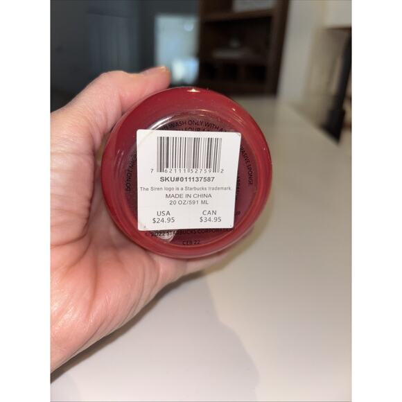 Starbucks Glass Water Bottle Ombre 2022 Pink Gradient 20oz Tumbler Cup - Picture 3 of 4